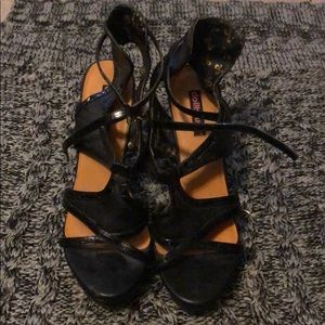 Black strappy heels, worn a couple of times